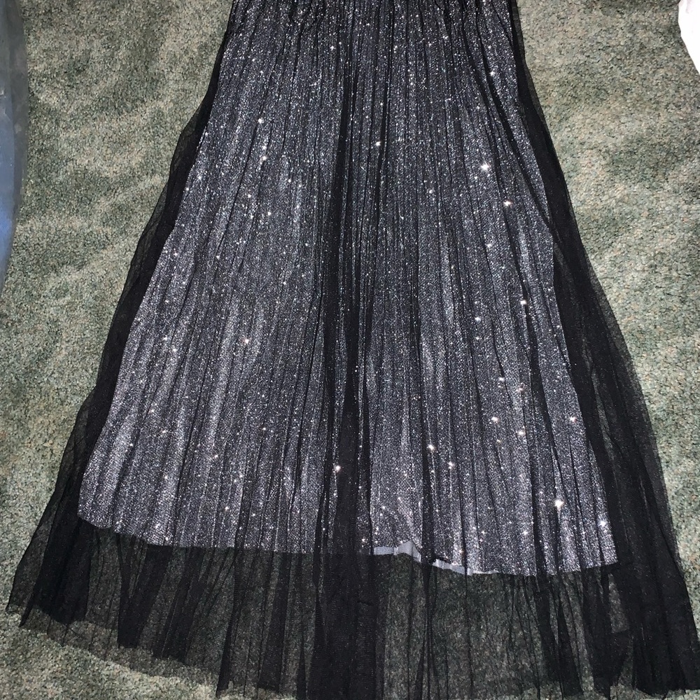 NWOT* silver midi skirt